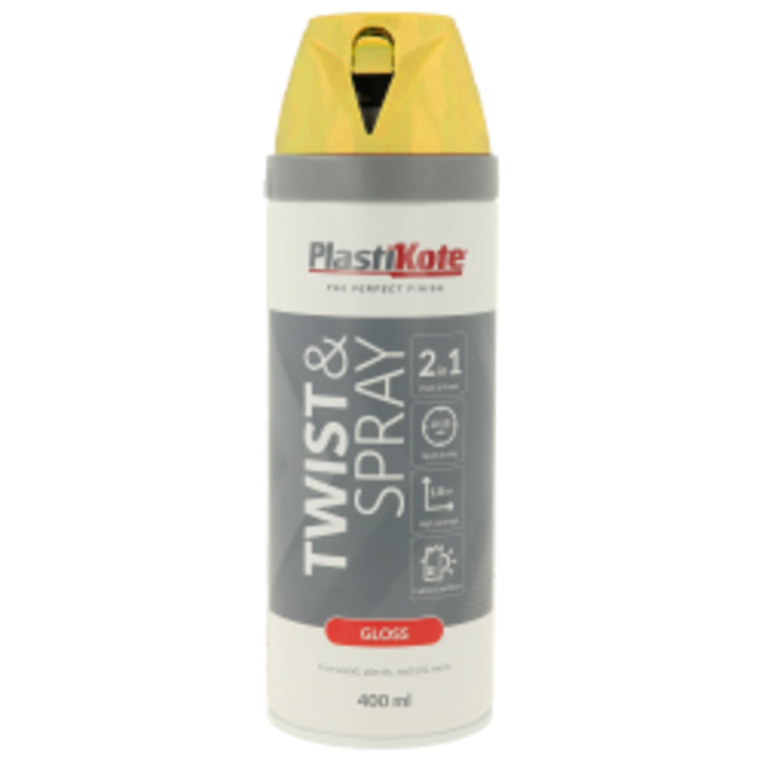 Plasti-kote - Twist & Spray Gloss Yellow 400ml