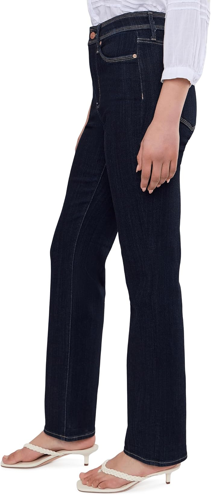 Женские джинсы NYDJ Straight Triple Stitch Jeans in Morningtides, цвет: Чёрный — фото 2