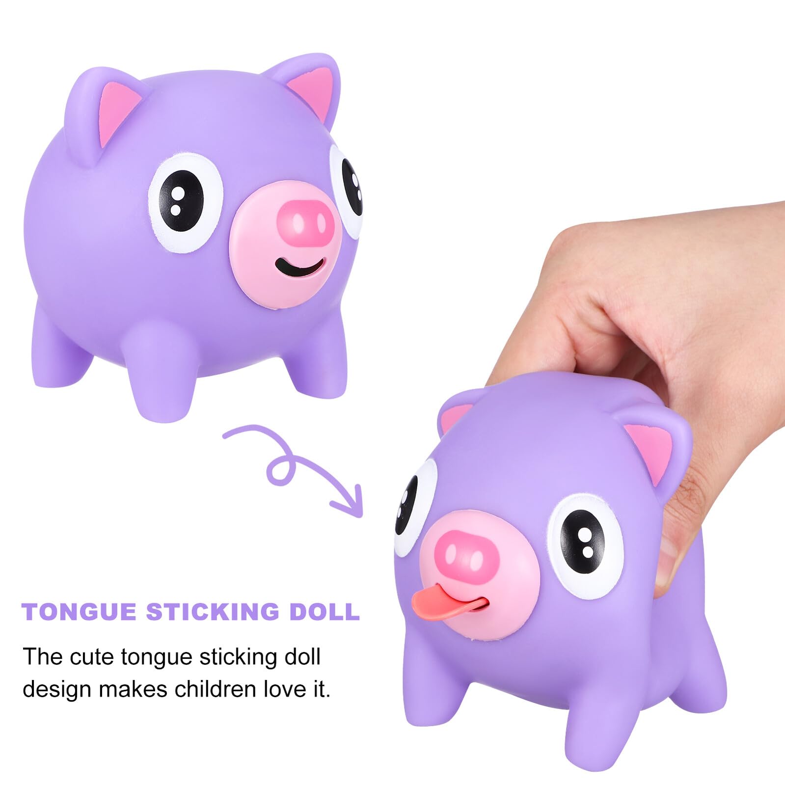 Jouet Anti-Stress Cochon Extensible Lot de 5 en PVC