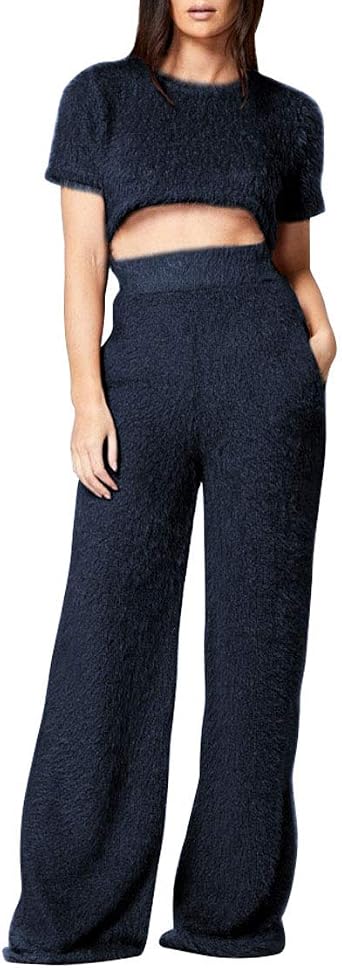 Amazon.com: Pantalones de pierna ancha para mujer, de manga corta, peludos,  para invierno y Navidad. : Ropa, Zapatos y Joyería
