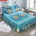 Fengflaw Juego de Falda de Cama Volantes Mal Estado Colcha Elegante Funda colchón 40cm Estampado Volantes Polvo Hojas Cenefa Volantes rústicos Juego de Cama liviano Individual/Doble/King,I,120x200cm
