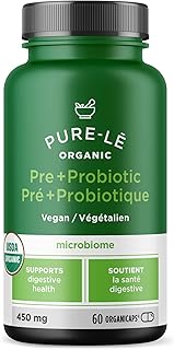 USDA Organic Prebiotic + Probiotic 60 Organicaps (60 Servings) - Vegan Certified Organic Complete Daily Digestive Support. All Natural with No Side Effects - Ultra Premium Digestive Dietary Supplement - No Fillers or Binders, No Artificial Ingredients