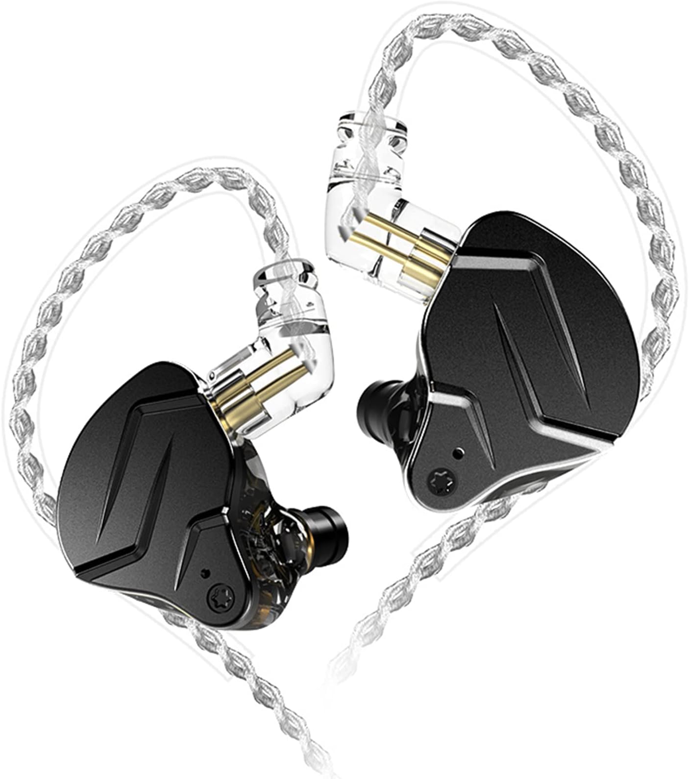 KZ ZSN PROX in Ear Earphones Yinyoo Balanced Armature Driver Hybrid Technology 1DD 1BA Earphone Earbuds Comfortable Ear Noise Cancelling Headphones for Cell Phone Android Women Men (w/o mic, Black)