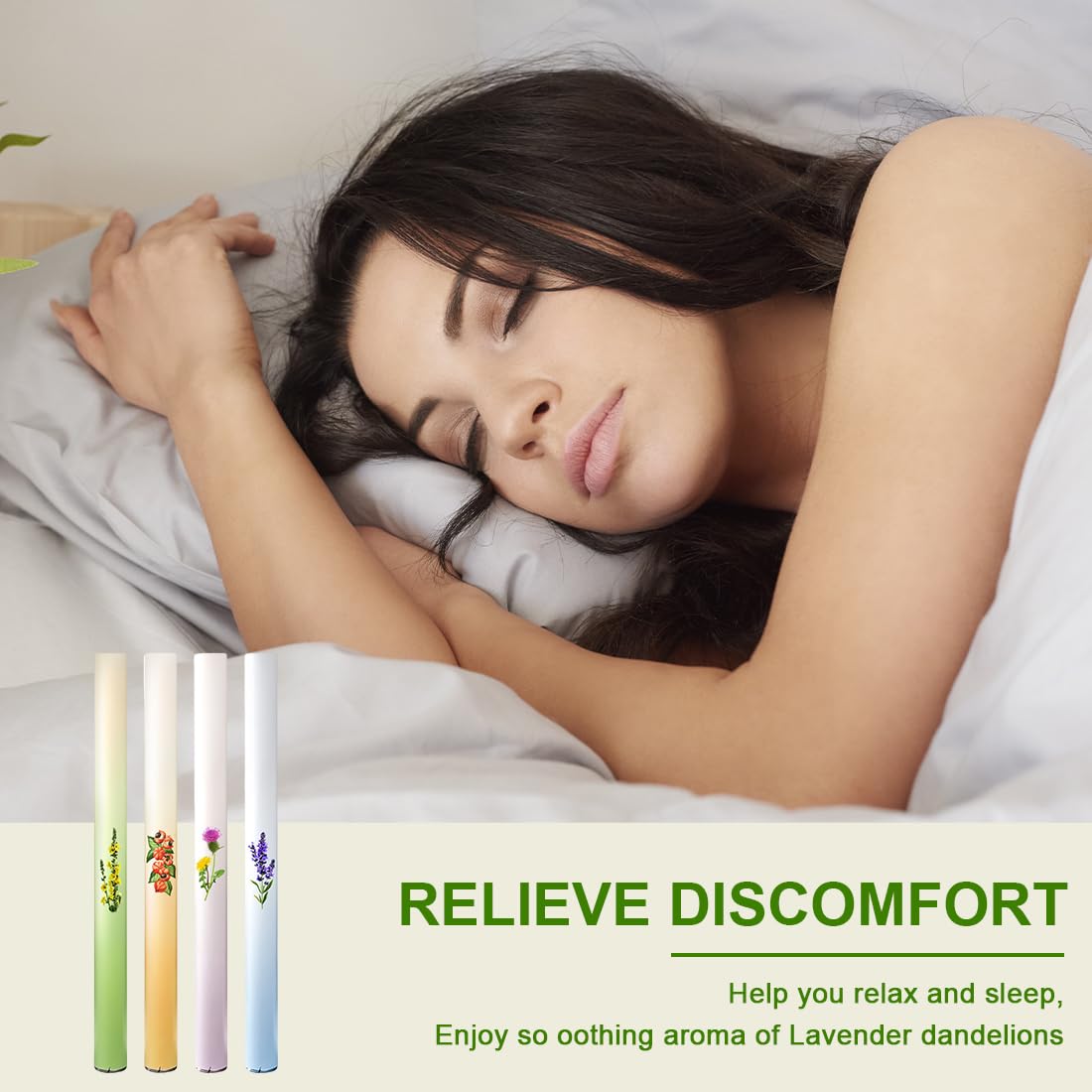 Aromatherapy Inalatore,4 pcs Penna Aromaterapia Erbe Polic Puliti Insalatore Con Tripli Estratti Piante