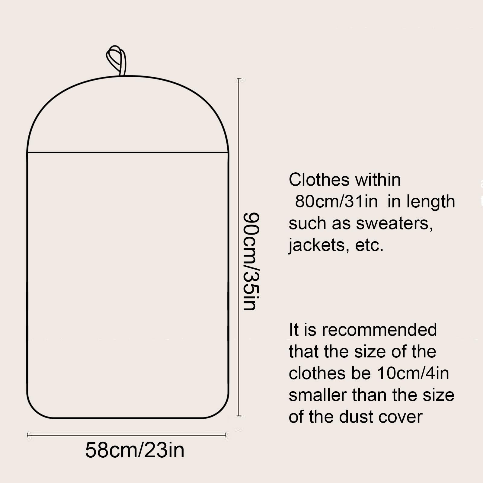 Bolsas de satén para colgar ropa, fundas transpirables para almacenamiento de ropa con ventana transparente, cremallera lateral para abrigos, chaquetas, camisas, 90 cm y 130 cm