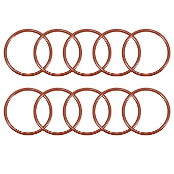 uxcell Silicone O-Ring, 47mm OD, 40.8mm ID, 3.1mm Width, VMQ Seal Rings Gasket, Red, Pack of 10