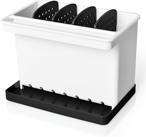JOMOLA Organizador de fregadero de cocina, soporte para esponjas y cepillos de dientes para baños, soporte para utensilios de cocina, organizador