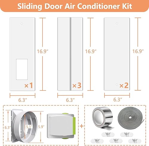 Miniatura 6 de Kit de ventilación portátil de ventana de CA con manguera de 5.9 pulgadas, ajustable de 26 a 62 pulgadas con acoplador universal de bloqueo de