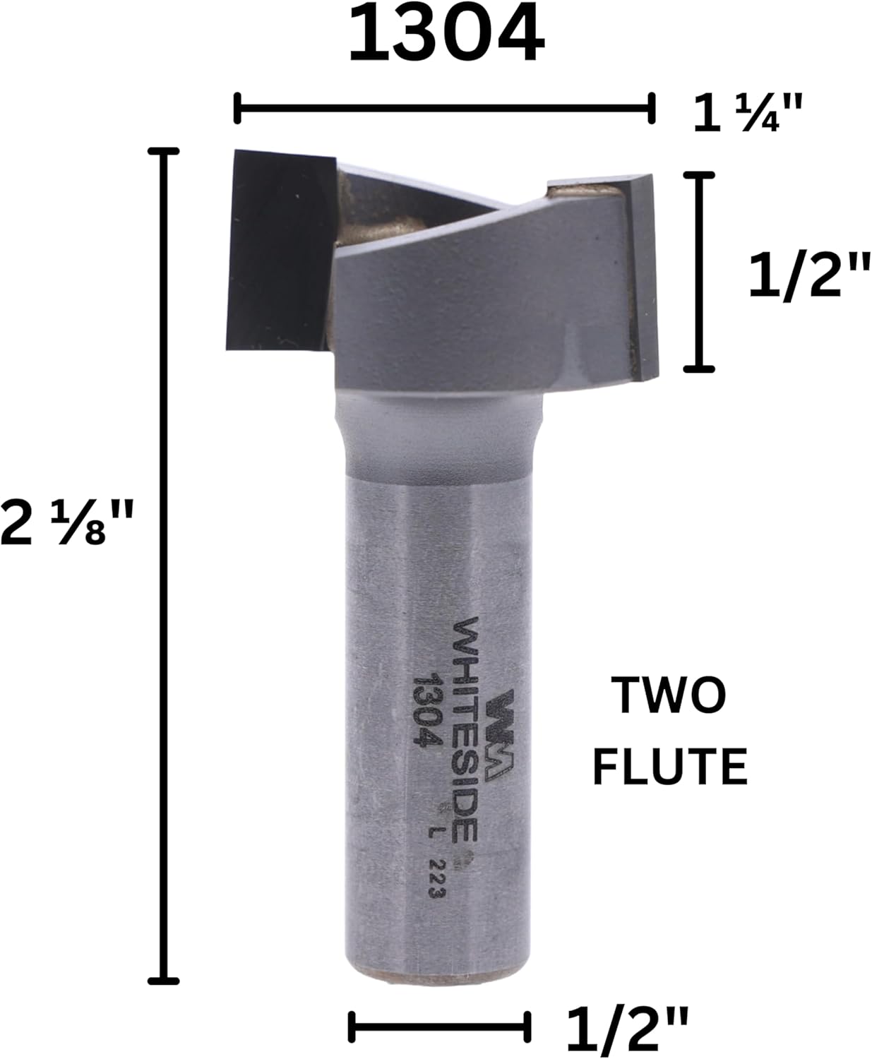 Whiteside Router Bits 1304 Mortise Bit with 1-1/4-Inch Cutting Diameter and 1/2-Inch Cutting Length