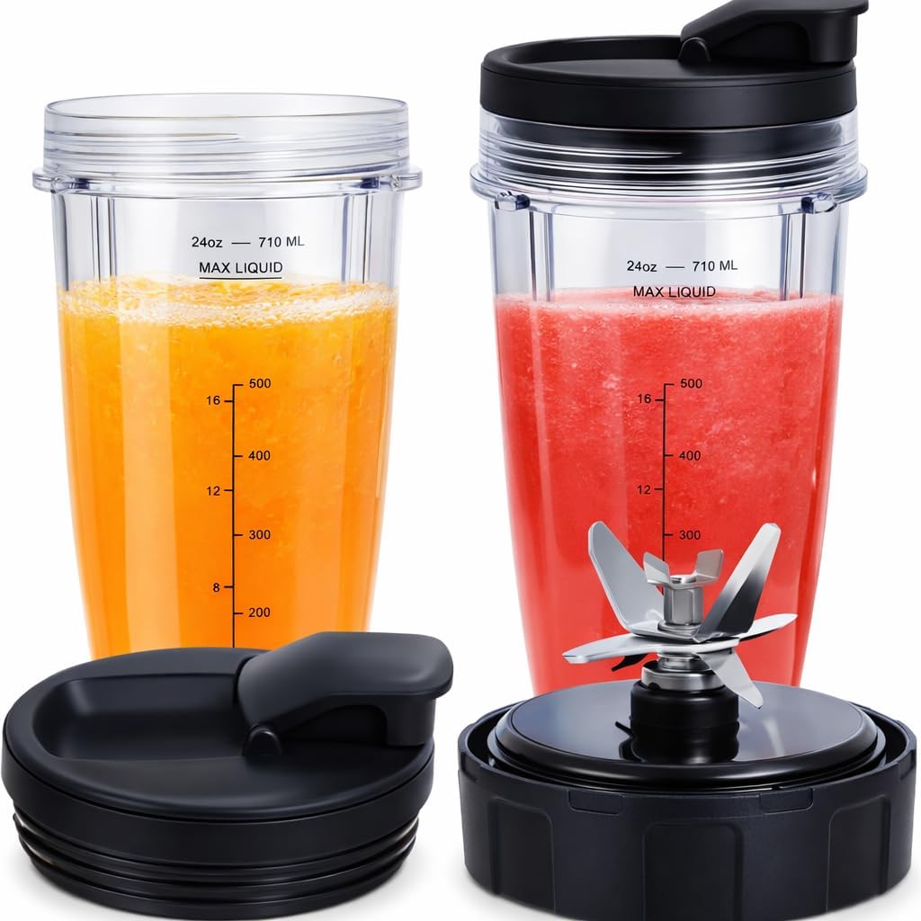 SS150 Blender Blade & 24oz cups Replacement, Only Compatible with Nutri Ninja Foodi Power Blender SS151/SS300/SS350/SS351/SS351TGT/ CO351B/ SS100/ SS101/SS101C/ CO101B (24oz cups and blade)
