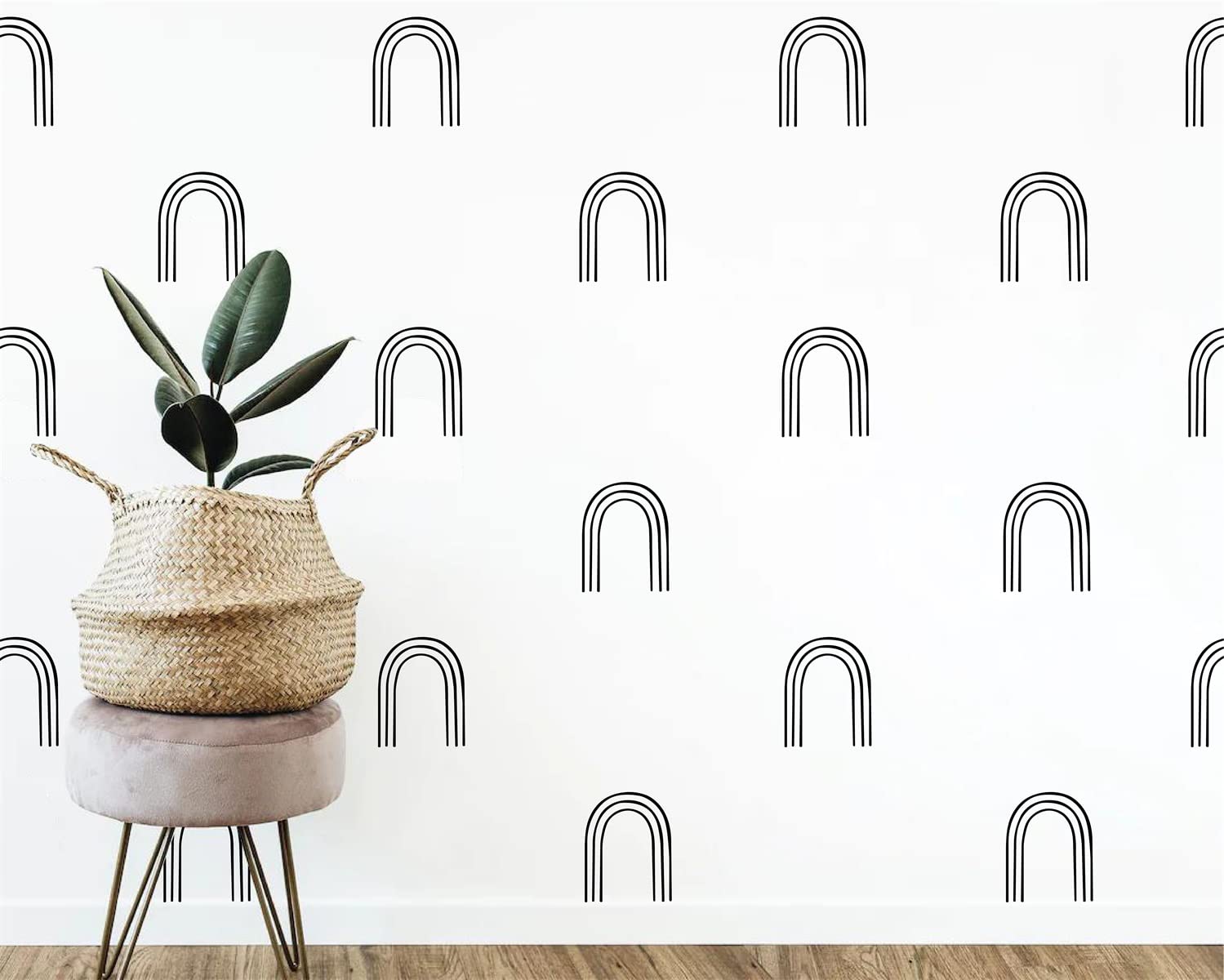 Arch Wall Decals Abstract Home Decor Bohemian Interior Art Modern Wall Decor Stickers Murals BK015 (Black)