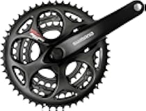 Tourney FC-A073 Crankset - 170mm, 7/8-Speed, 50/39/30t, Riveted, Square Taper JIS Spindle Interface, Black