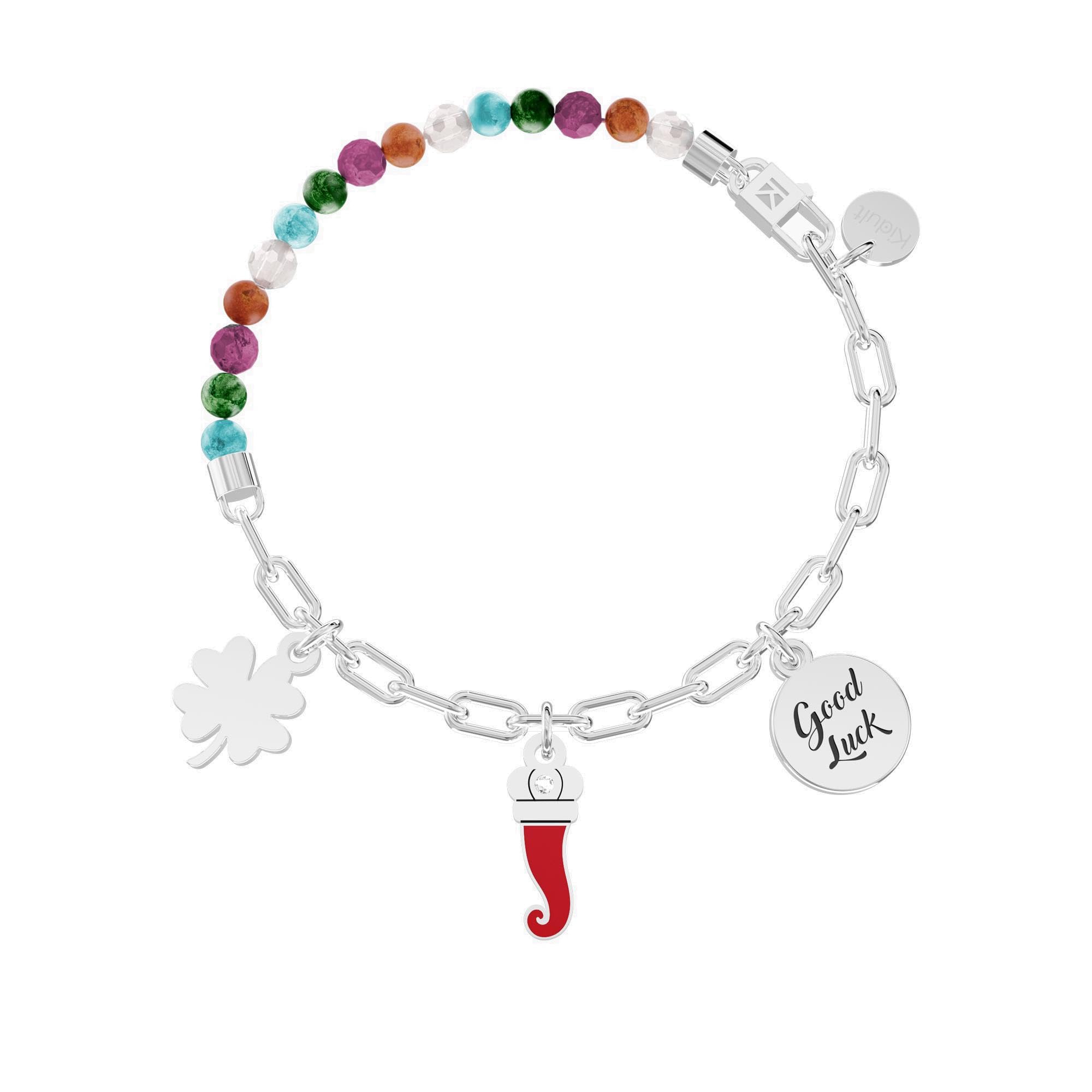 KIDULT - Bracciale Donna - Good Luck - Quadrifoglio - Cornetto | Fortuna - 732304