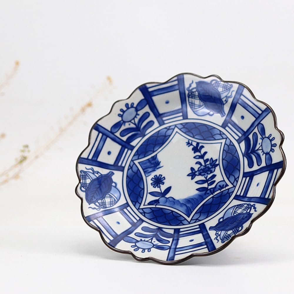 15.8cm Ceramic Dessert Plate Snack Plate Blue and White Porcelain Plate Creative Household Use