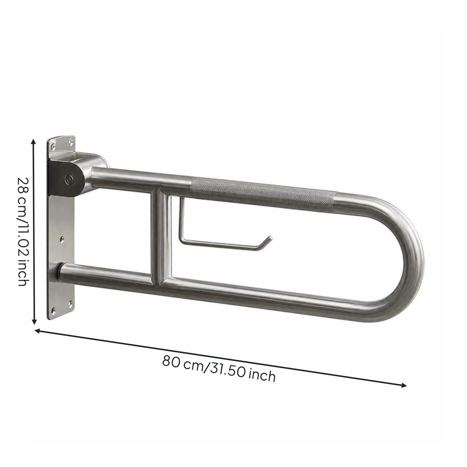 Barre D'appui Toilettes Robuste, 80 Cm