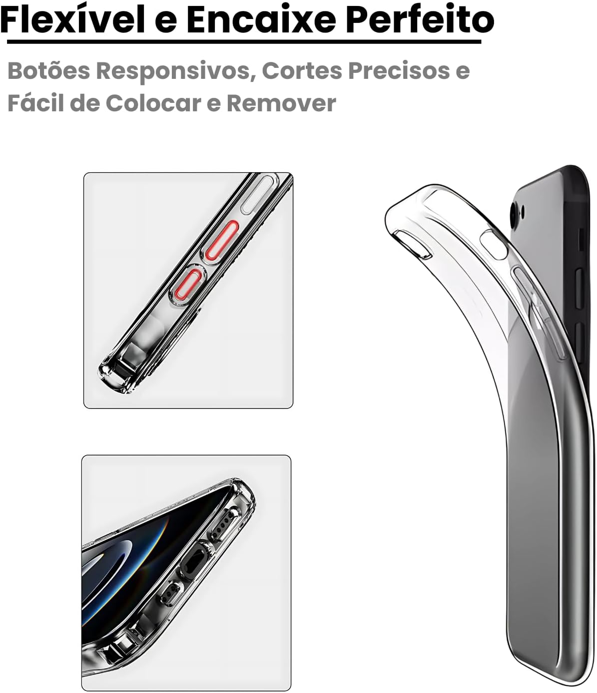 Capa Anti-Impacto para [iPhone 16e] Capinha Ultra Slim Premium [Protege Camera] Transparente Anti Impacto, Resistente Anti Riscos, Leve e com TPU Reforçada