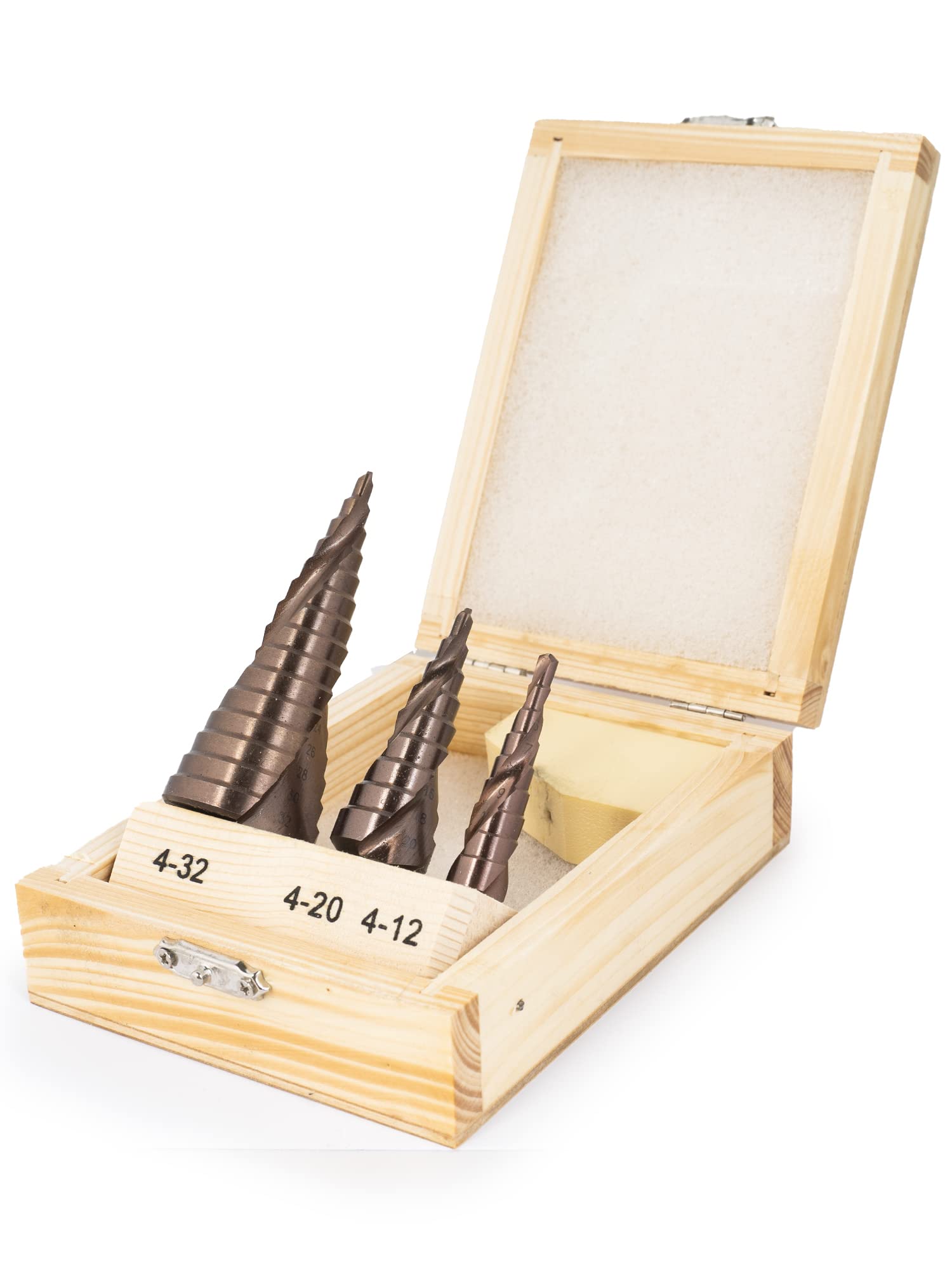 Jeu de 3 forets étagés Ferrcan cobalt HSS M35 pour acier inoxydable et métaux