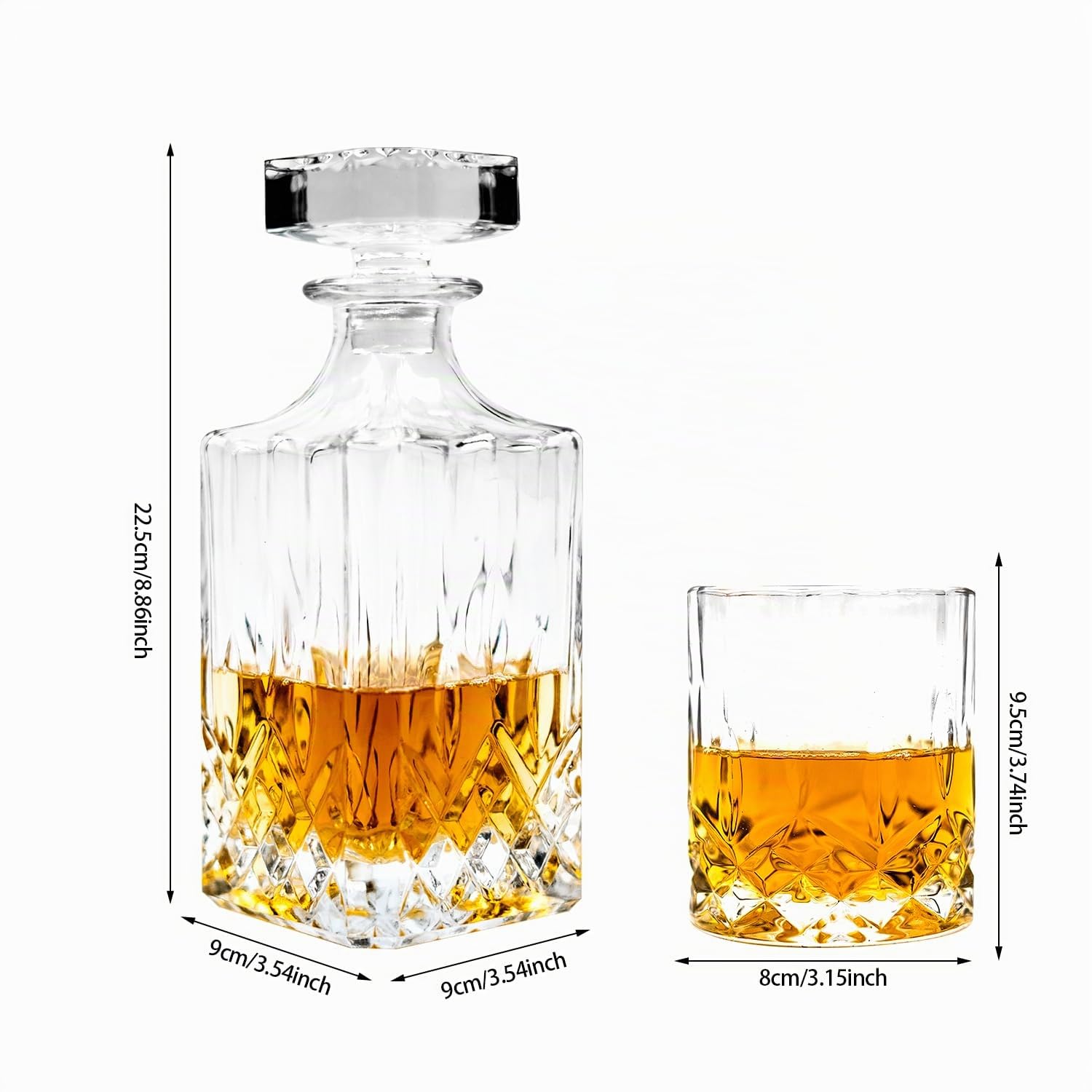 Ensemble carafe à whisky et verres à whisky, carafe à décanter en cristal, carafe à whisky classique, coffret cadeau à whisky pour homme, avec 4 pierres à whisky, 1 pince, 2 verres à whisky