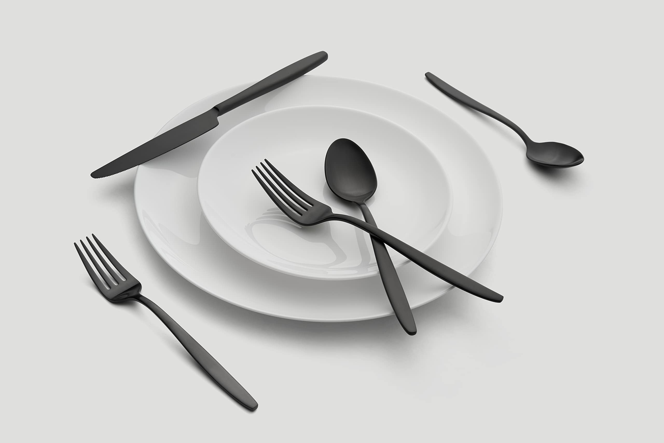 Cambridge Silversmiths Nylah Black Satin 20-Piece Flatware Set, Service for 4 — Amazon image 3