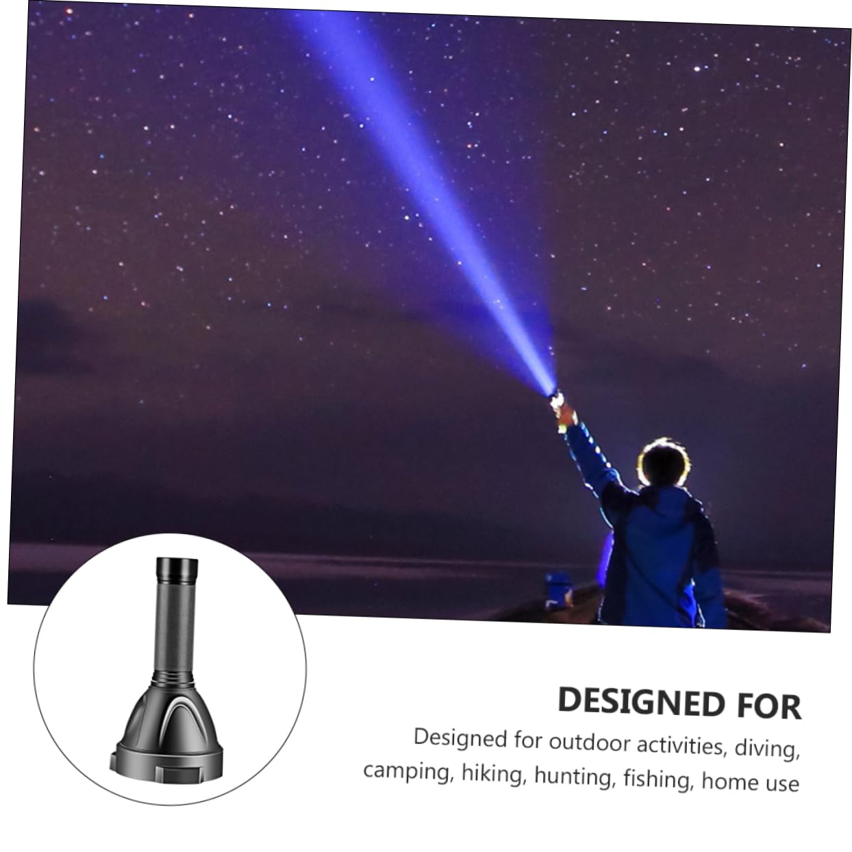 Torcia Elettrica ad Alta Luminosità Ricaricabile in Lega di Alluminio | Capacità 5000mah, Colore Nero, Uso Hiking e Casa, Struttura Antiscivolo e Resistente alle Cadute