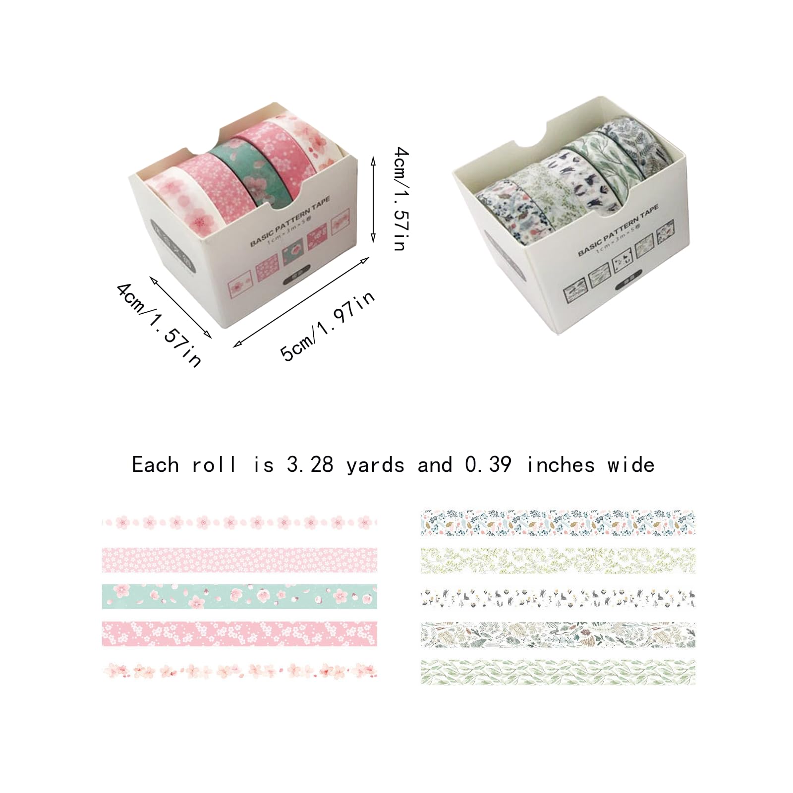 10 Roll Washi Tape Set - Vintage Floral Decorative Tapes For Journaling & Crafts