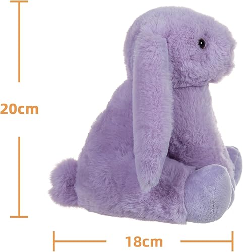 Miniatura 9 de Apricot Lamb Toys - Conejo morado de peluche con orejas suaves y esponjosas (conejo morado, 8 pulgadas)