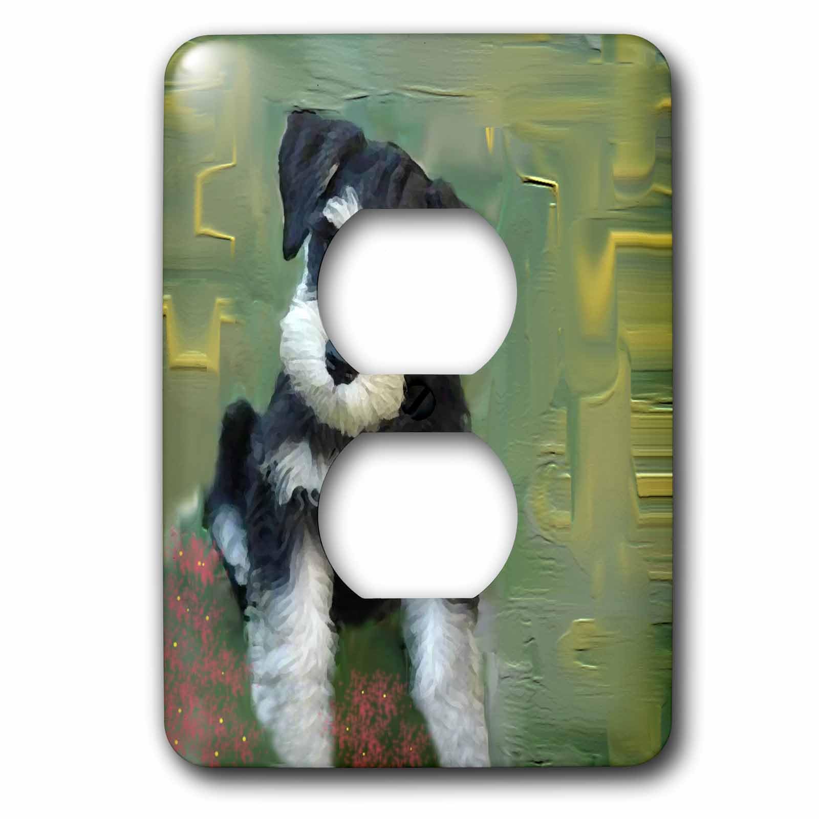 Cadeau Schnauzer miniature plaque double prise pour les passionnes de chiens