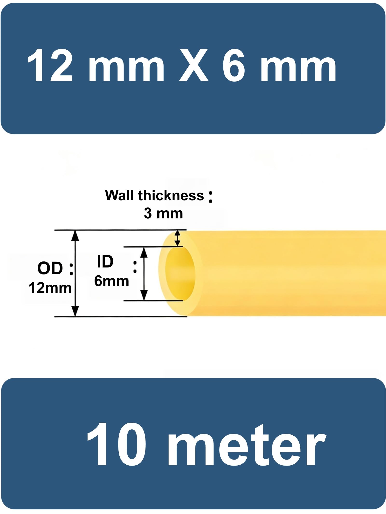 Latexschlauch Flexibler Gummischlauch für Fitness- und DIY-Anwendungen,6X12mmX10m
