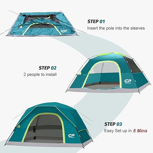 Miniatura 6 de CAMPROS CP Tents for Camping 246 Person Tent Waterproof Windproof Double Layer Camping Tent, Easy Setup Dome Tent with Large Mesh Windows & Wider