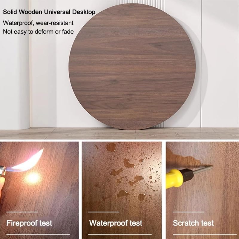 Round Table Top, Unfinished Wood Stool Top 1IN/2.5cm Thick, Replacement Floating Desk Board for Dining Coffee Patio Table(White-a,43.3x1in/110x2.5cm)