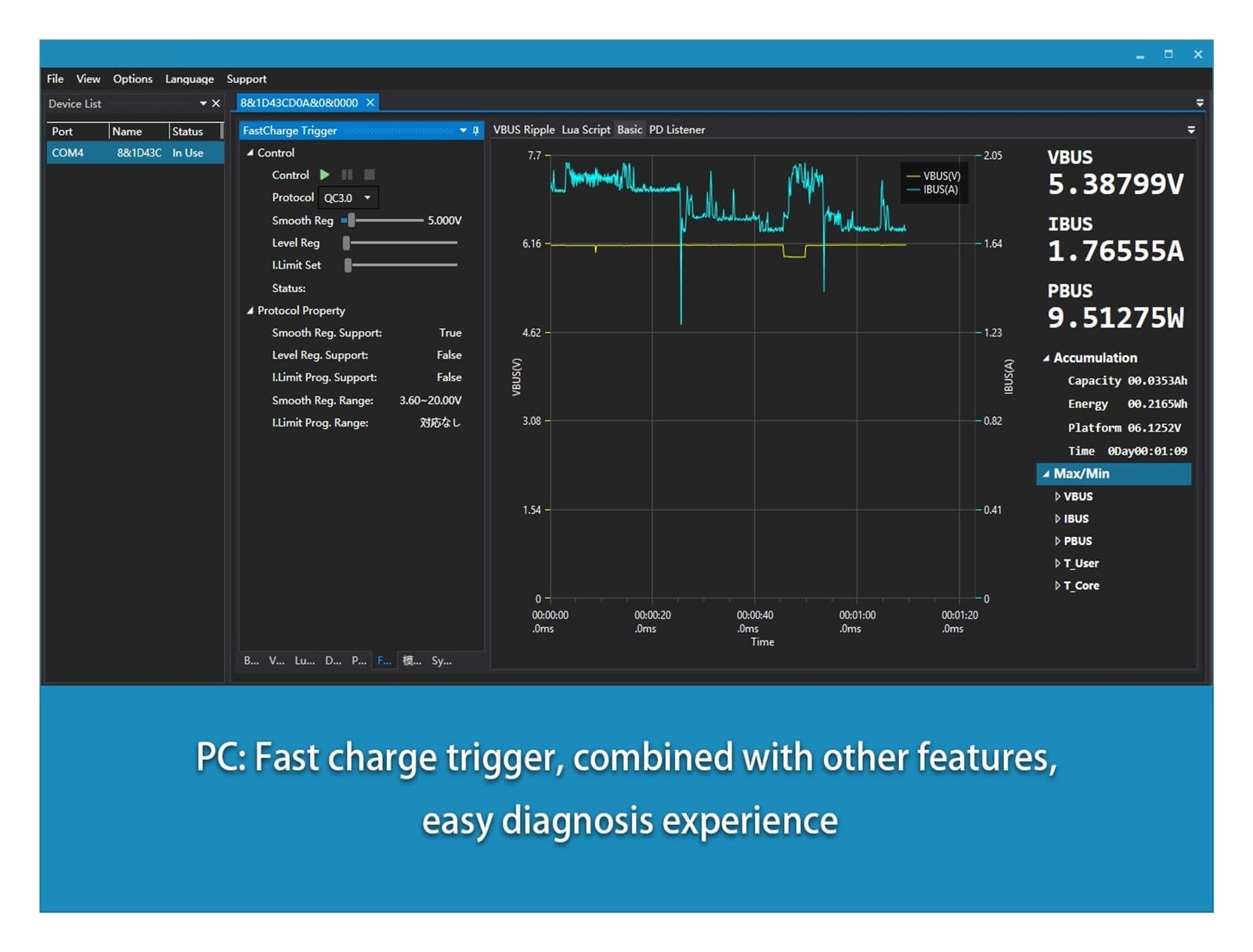 Tester USB USB 3.1 Tester miernika mocy Multimetr cyfrowy Tester prądu Detektor napięcia Interpreter Zintegrowany DC 26V 6A