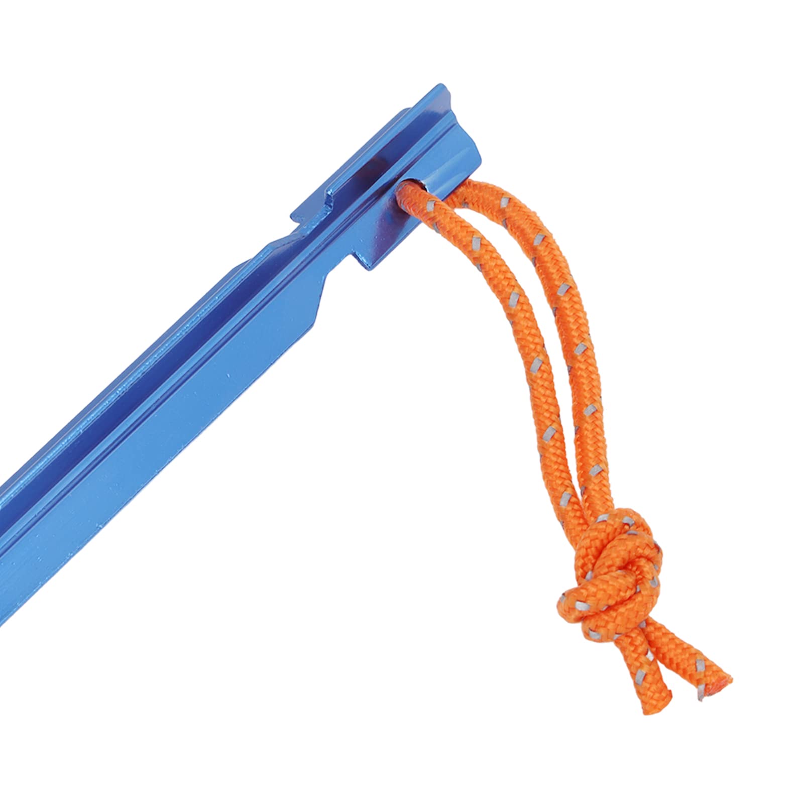 Estacas para Tienda de campaña Resistentes en Forma de V, estacas para Acampar con Cuerdas, Accesorios para Tienda de campaña de aleación de Aluminio 7075, estacas ultraligeras de (Azul)