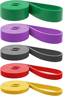 Augknot Resistance Bands Set: 5-Level Pull Up Assistance Bands (5-125 lbs) for Working Out, Physical Therapy, Stretching & Home Gym - Men/Women