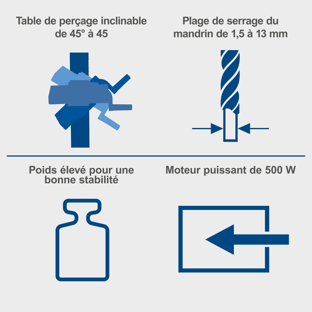 Scheppach Perceuse à colonne DP16VLS 500 W 5 vitesses 600-2600 min-1 170 mm Laser intégré