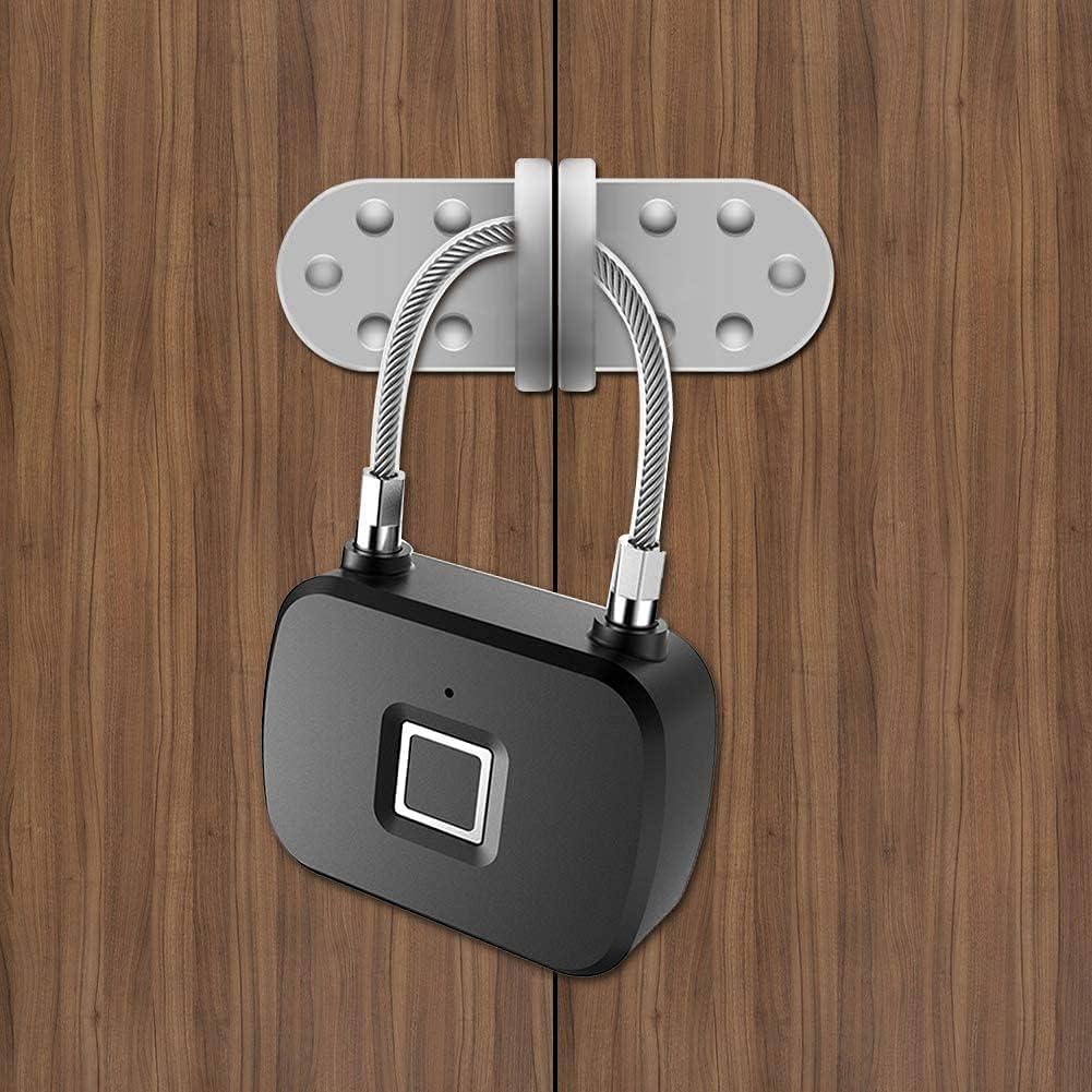 Smart Fingerprint Padlock, Security Keyless Waterproof Anti-Theft Rechargeable Biometric Fingerprint Touch Backpack Padlock