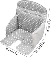 Vista 6 de twoworld Cojín para silla alta, funda de asiento para silla alta para el pelo de comedor de bebé (estrella gris)