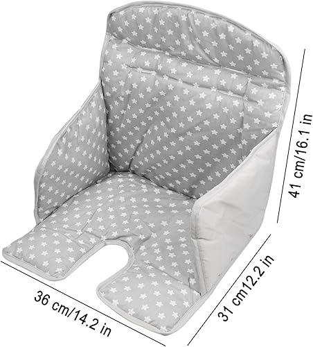 Miniatura 6 de twoworld Cojín para silla alta, funda de asiento para silla alta para el pelo de comedor de bebé (estrella gris)