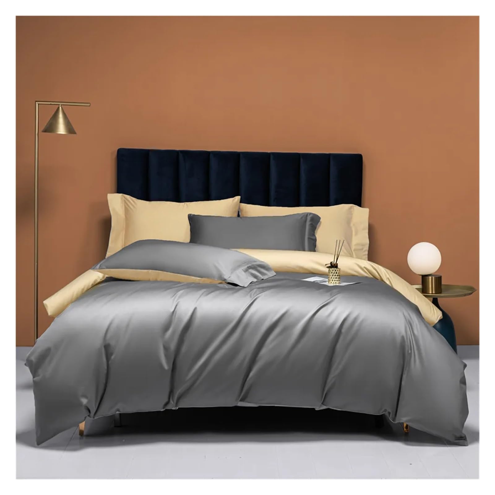 ZXGRfdefa Bedding Set, 100% Egyptian Cotton Bedlinens Twin Queen King Family Size Set Flat Sheet Duvet Cover Bedding(C,Family)