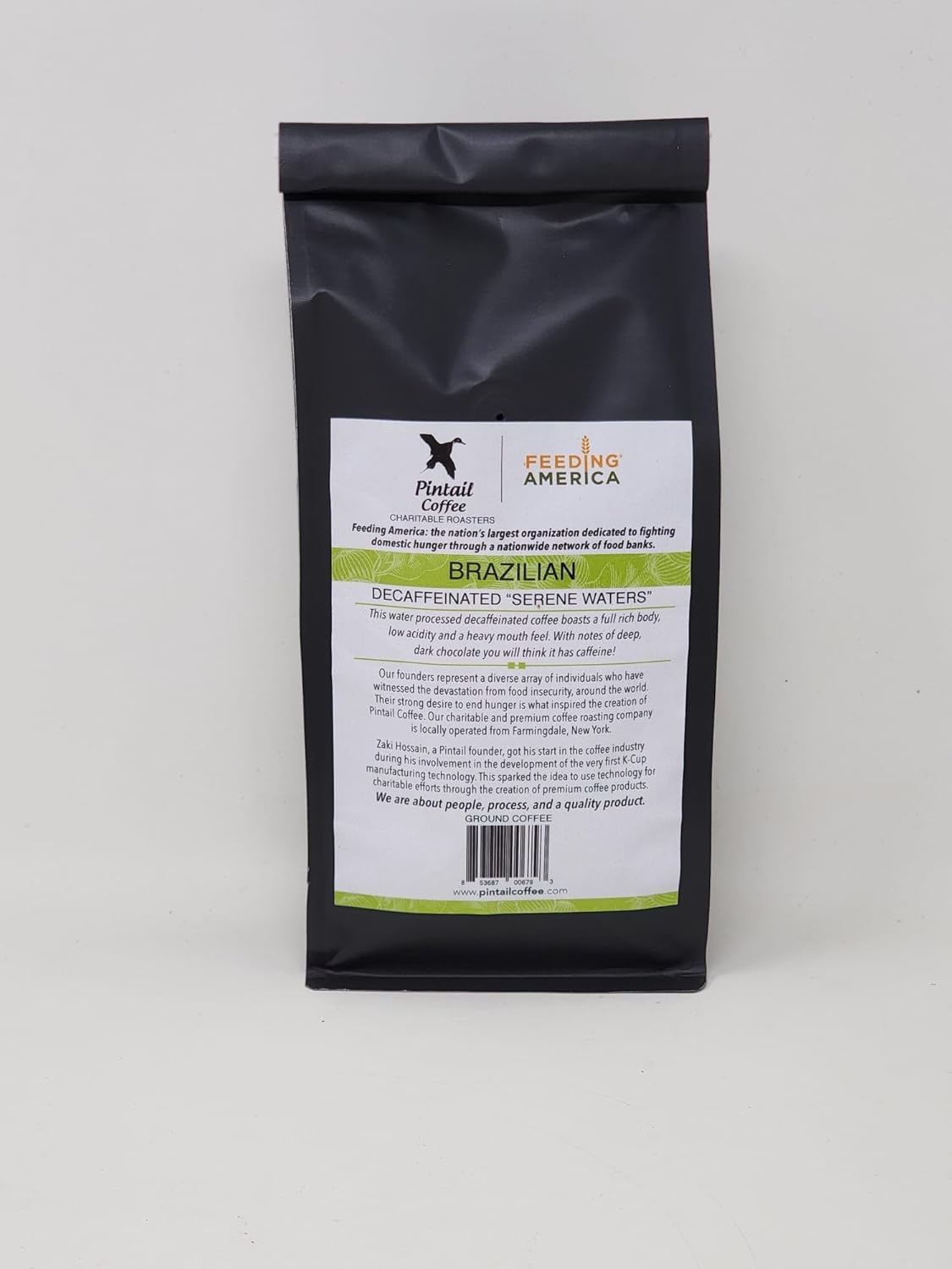 Pintail Coffee - Brazilian "Serene Waters" Decaffeinated Ground Coffee, 12oz bag