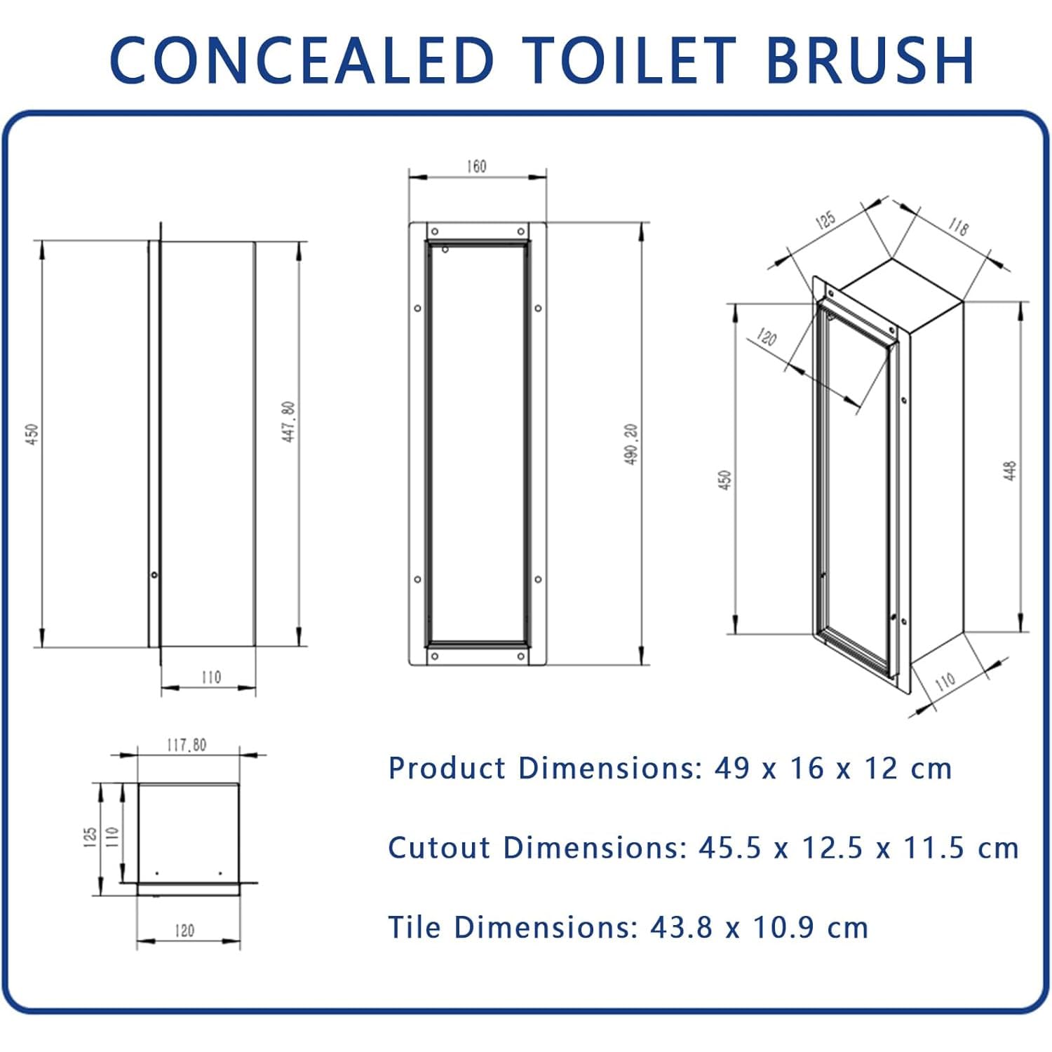 Porta scopino per WC, design nascosto con chiusura elastica, portascopino salvaspazio per una facile pulizia in bagno e hotel, rimovibile e invisibile