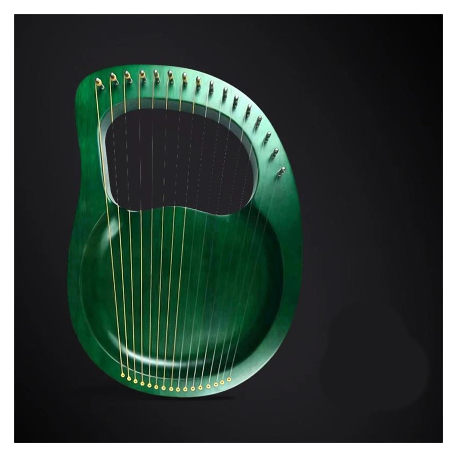 Holz Mahagoni Leier Harfe Mit Tuning-Tool Für Anfänger Musical Instrument 16 Saiten Saiten(Green)