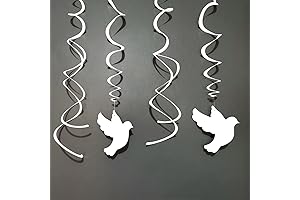 24 PCS White Dove Swirls Decorations