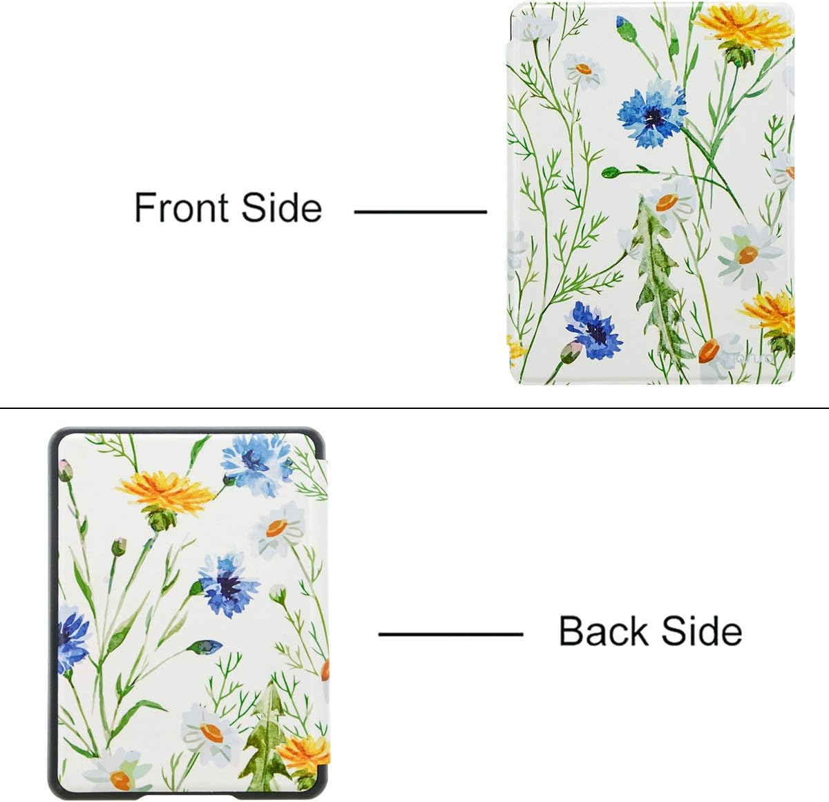 MOSISO Case Compatible with Kindle Paperwhite All-New 10th Generation 2018, PU Leather Folio Slim-Fit Smart Tablet E-Reader Shell Protective Cover with Auto-Wake/Sleep Function, Daisy