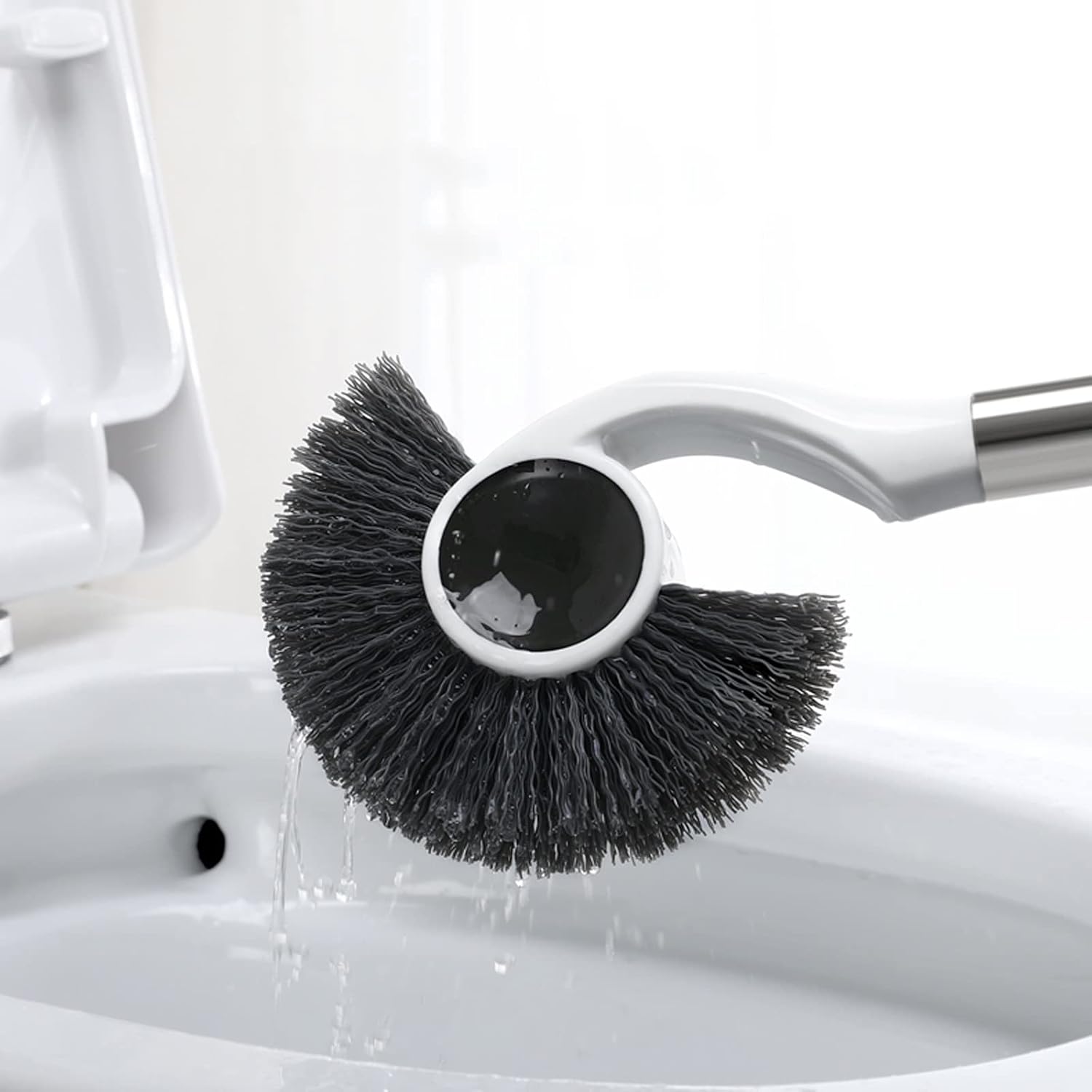 Toilet Brush Holder Toilet Brush Set The Brush Head Can Clean Corners and Grooves Easy-to-Clean Toilet Brush Floor Type (White) Toilet Brush Holders