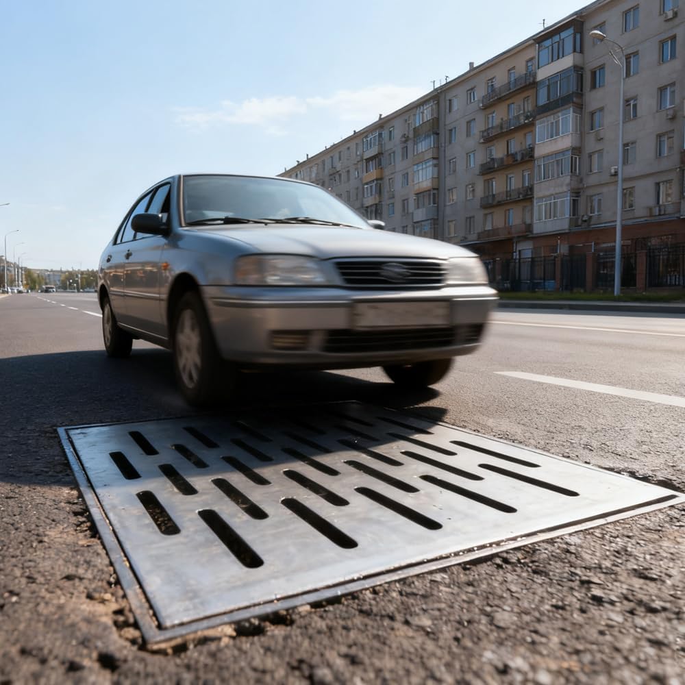 Large Size Outdoor Drain Cover,Drainage Grate,Trench Grating,Gully Grating,Sidewalk Drain,Floor Drain,3mm Thick Stainless Steel Drain Grate,Driveway Ddrain Grates，Size 16"X16"(Large)