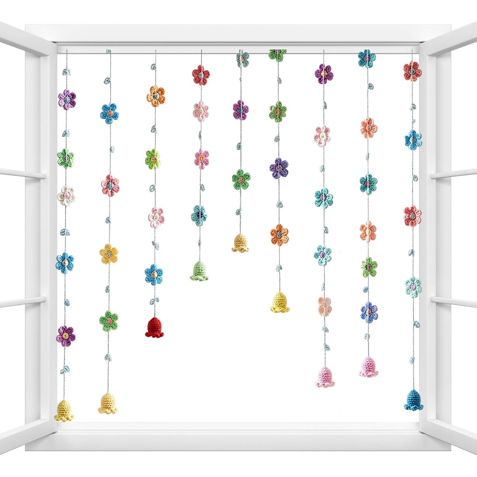 Guirnaldas de tela estilo hecho a mano de ganchillo para decoración festiva infantil
