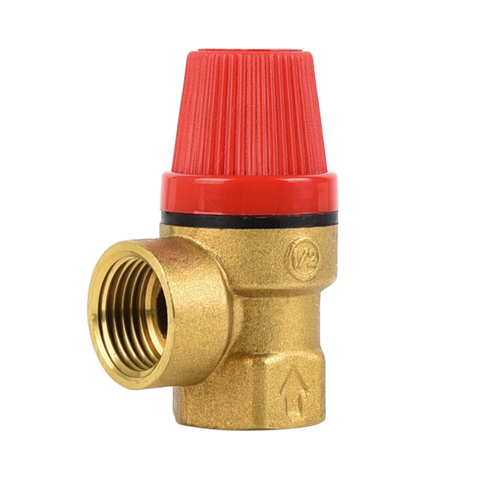 Senrise Women's Gold & Red Safety Valve Relief Valves Brass Pressure Reducing Valve For Water, Oil,Non-Corrosive Non-Flammable Gas (1/2" 5Bar)
