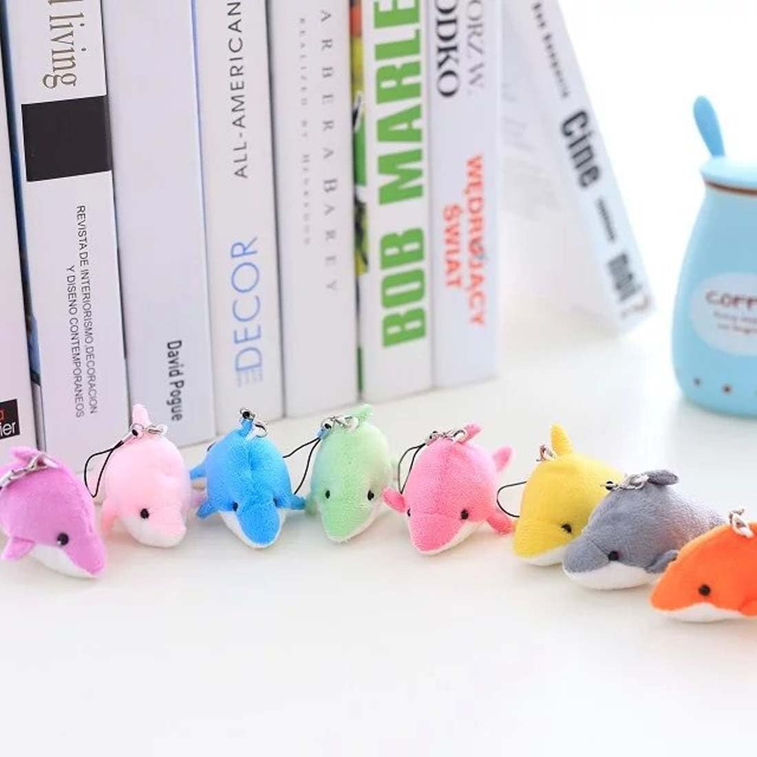 6 Stück Plüsch-Delfin Anhänger – Kleine Kuscheltier-Anhänger Für Kinder, Bunt, Als Schlüsselanhänger Oder Taschendeko