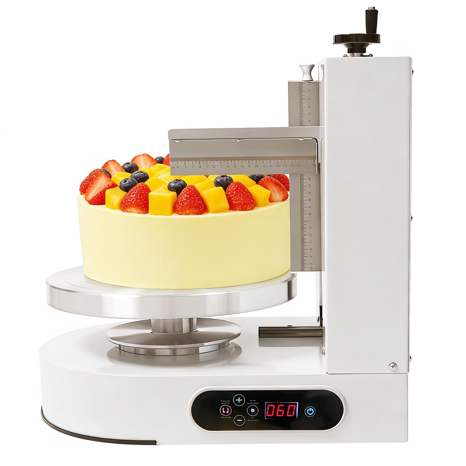 Máquina para glasear Pasteles de 4 a 12 Pulgadas, 200 W, automática, con Pantalla LCD, Plato Giratorio, espátula Ajustable, Herramienta de decoración Profesional para repostería casera, Past