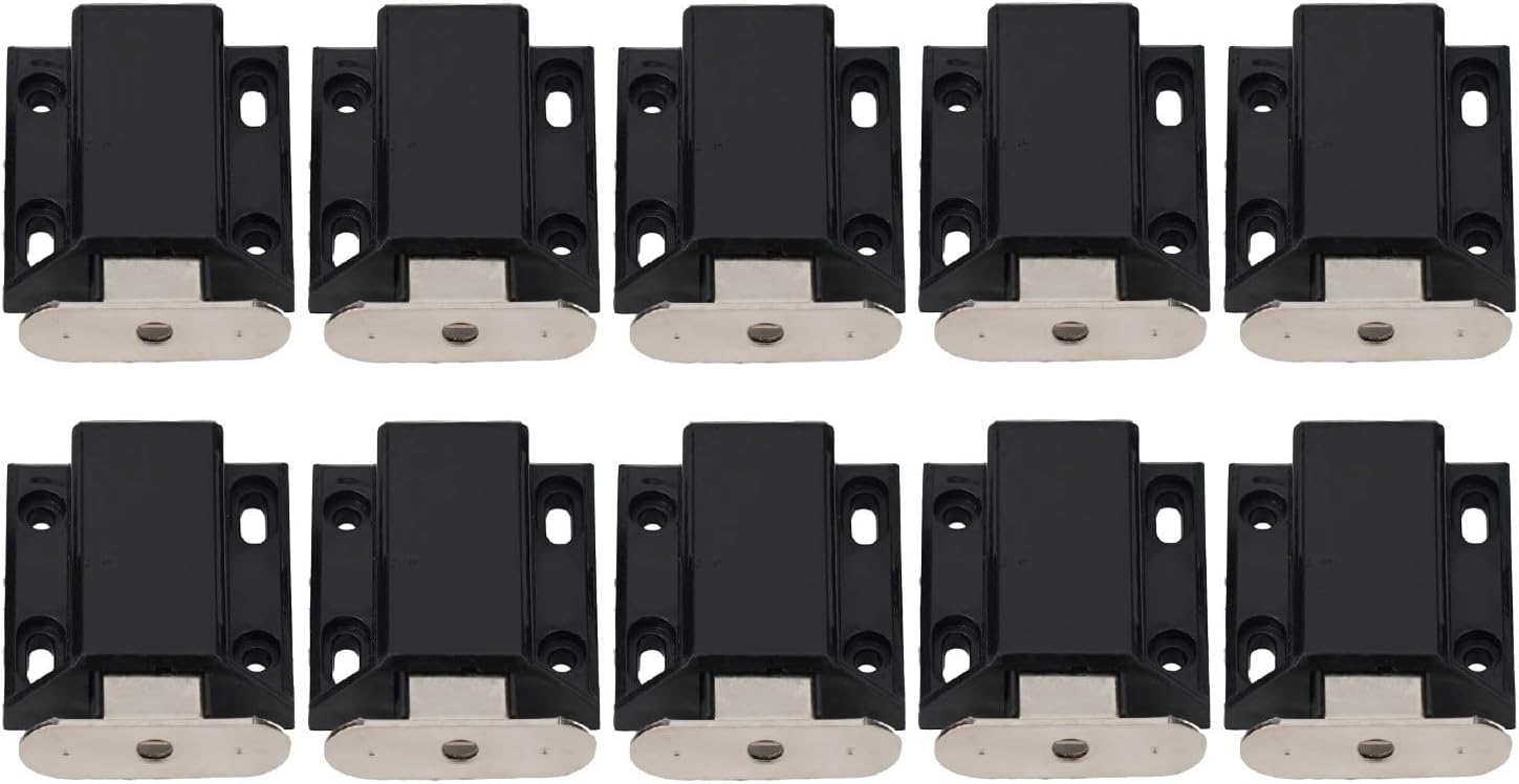 Push to Open Magnetic Cabinet Latch for Kitchen, Bathroom, Bedroom Cupboard Door Catch with Touch Release, for Easy Open Close, 10-Pack